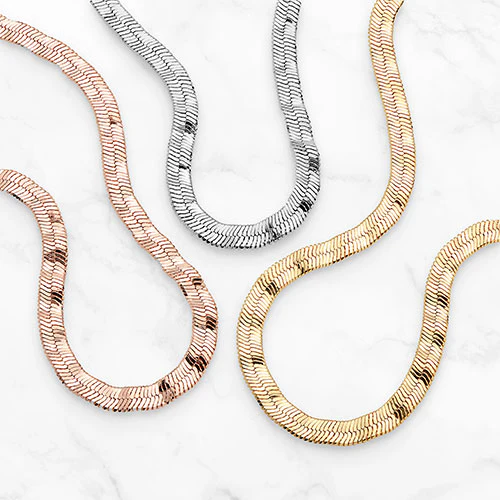 Personalized Layered Herringbone Necklace with pendant - Image 3