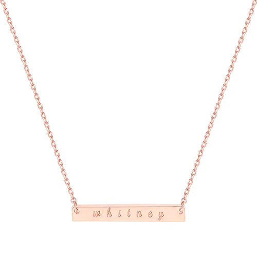 Silver Plated  Mini Bar Name Necklace - Image 6