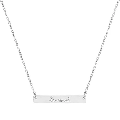 Silver Plated  Mini Bar Name Necklace - Image 2