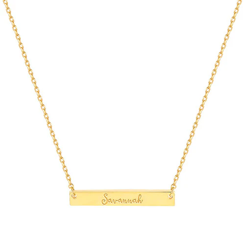 Silver Plated  Mini Bar Name Necklace - Image 4