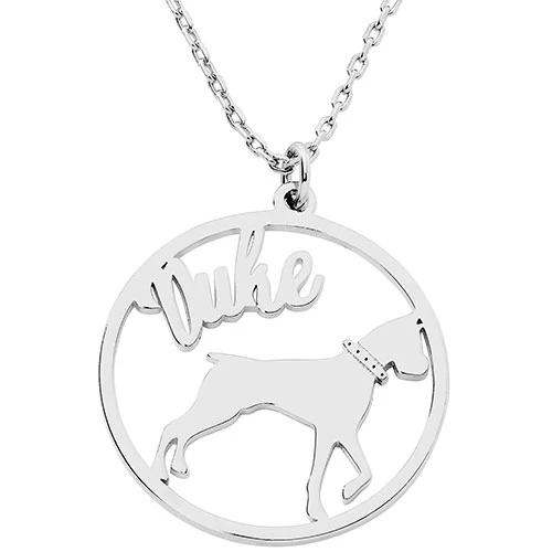 Silver Plated Personalized Dog Breed Silhouette Necklace - Image 2
