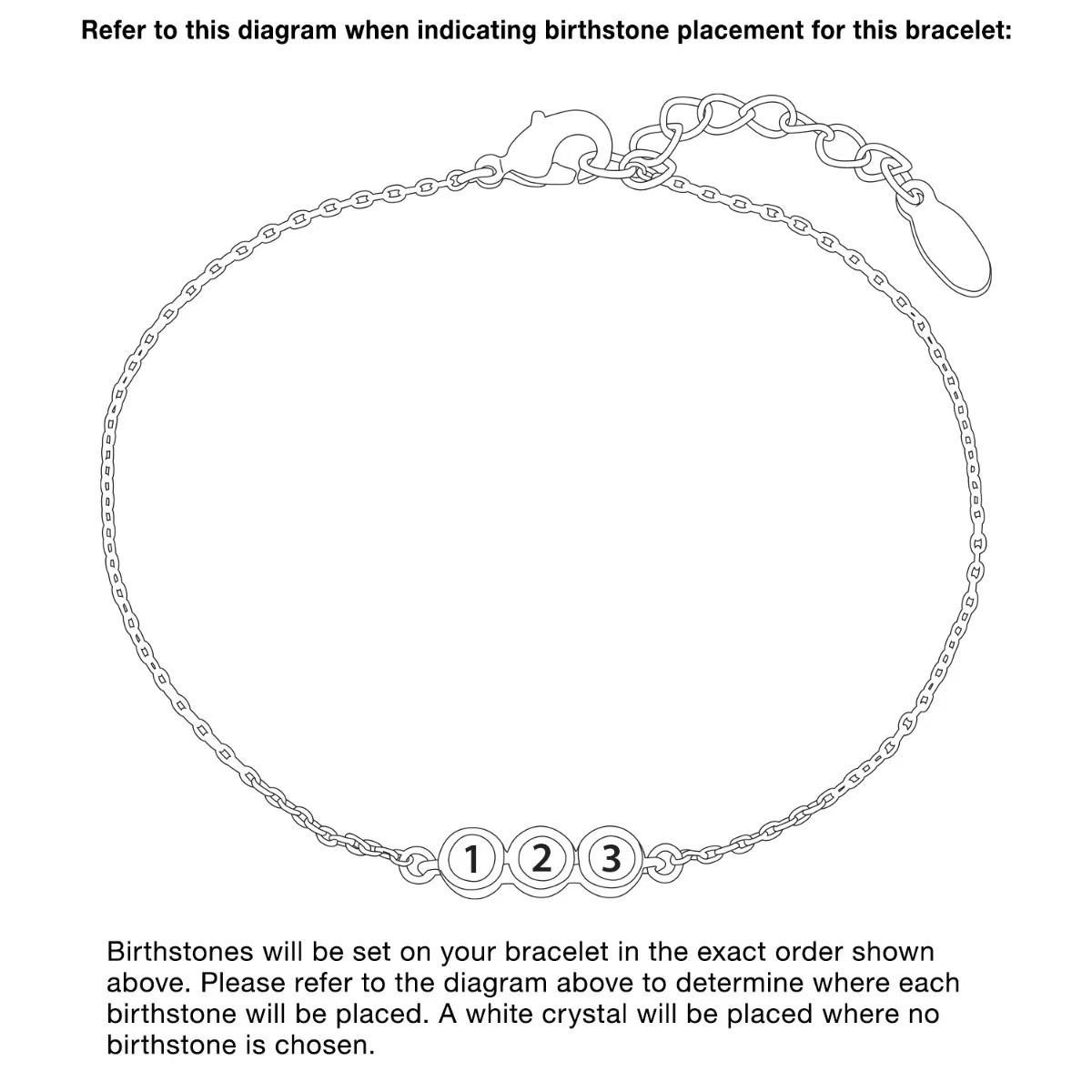 Silver Plated Petite Three Birthstone Bracelet - Image 9