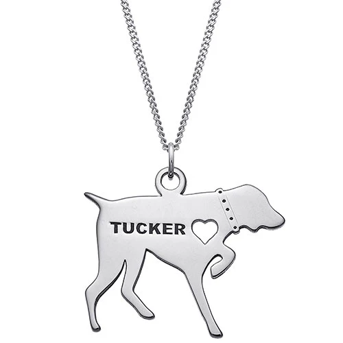 Silver Plated Pointer Silhouette Necklace