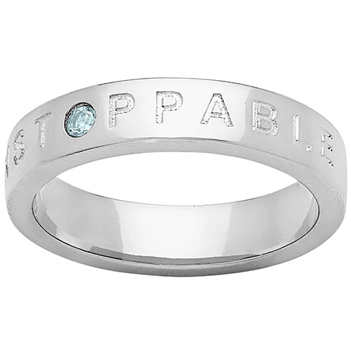 UNSTOPPABLE Silver Plated Birthstone Empowerment Ring - Image 2