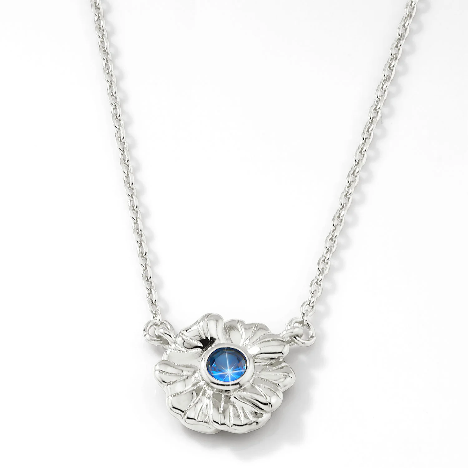 Silver Vertical Flower Birthstone Necklace - 1 to 5 stones - Image 8
