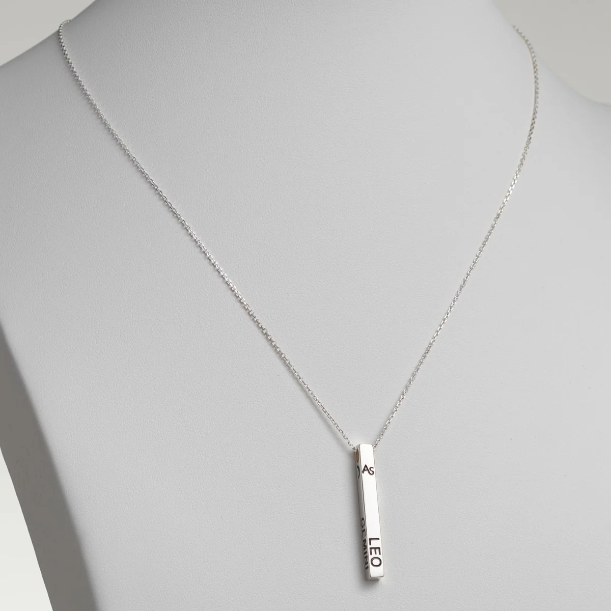 Silver Plated 3 Zodiac Sign 4 Sided Bar Nacklace - Image 3