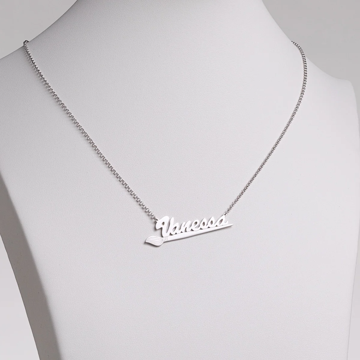 Silver Plated Artist Name Necklace - Image 3