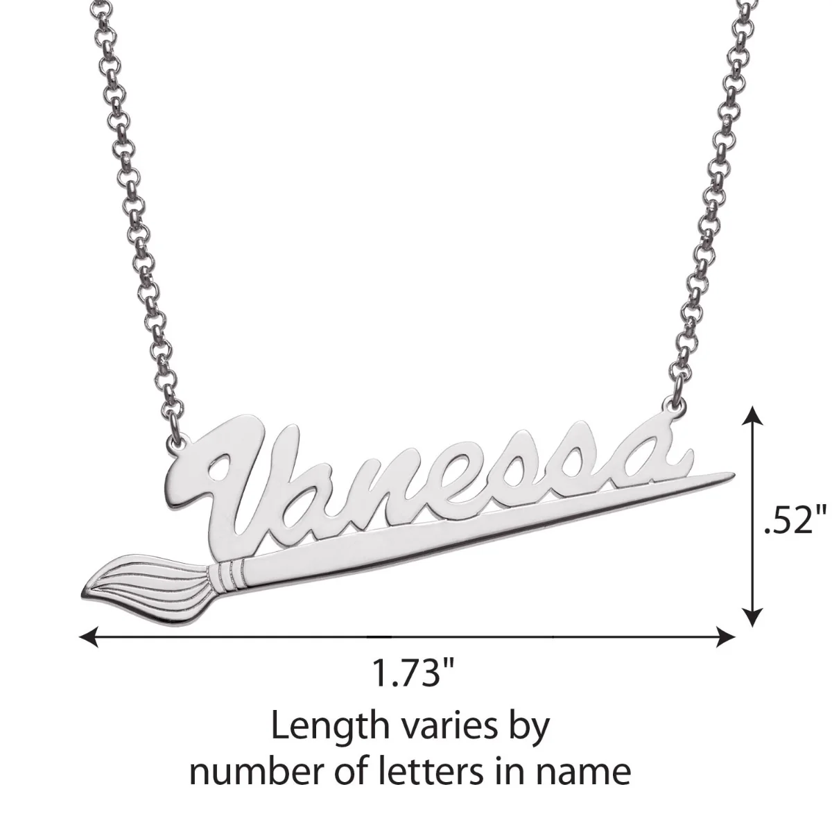 Silver Plated Artist Name Necklace - Image 4