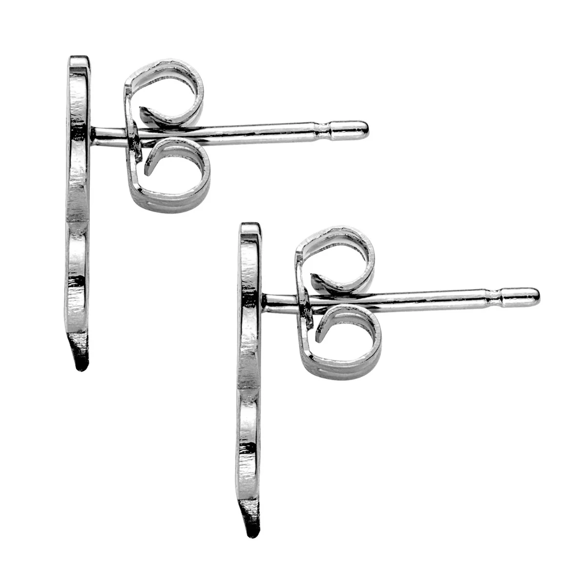 Silver Plated Butterfly Monogram Button Earring - Image 2