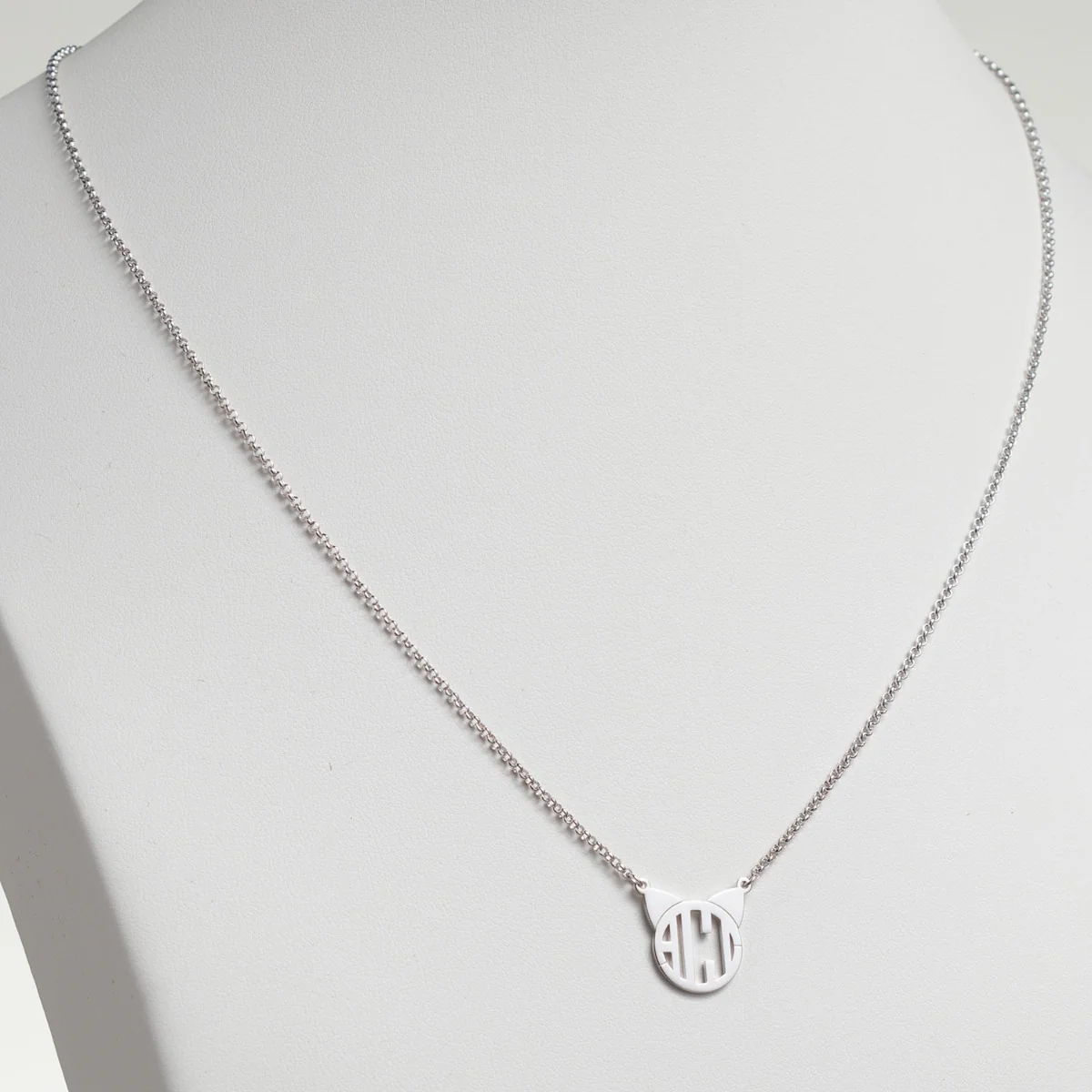 Silver Plated Cat Monogram Necklace - Image 2