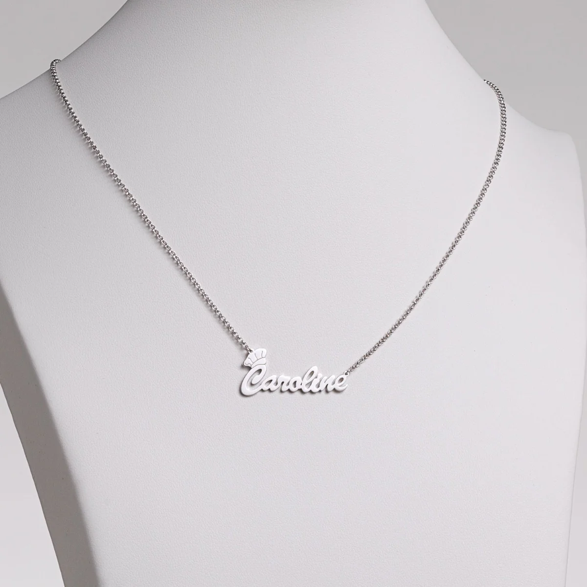 Silver Plated Name Necklace with Chef Hat - Image 3