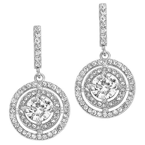 Silvertone CZ Dangle Earrings,  Ring, and Cuff Bracelet Set - Image 3