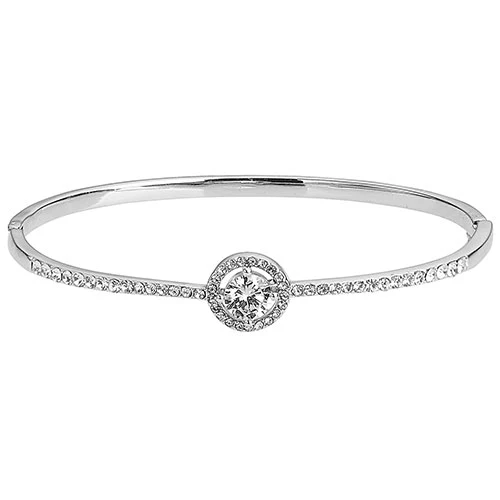 Silvertone CZ Dangle Earrings,  Ring, and Cuff Bracelet Set - Image 6