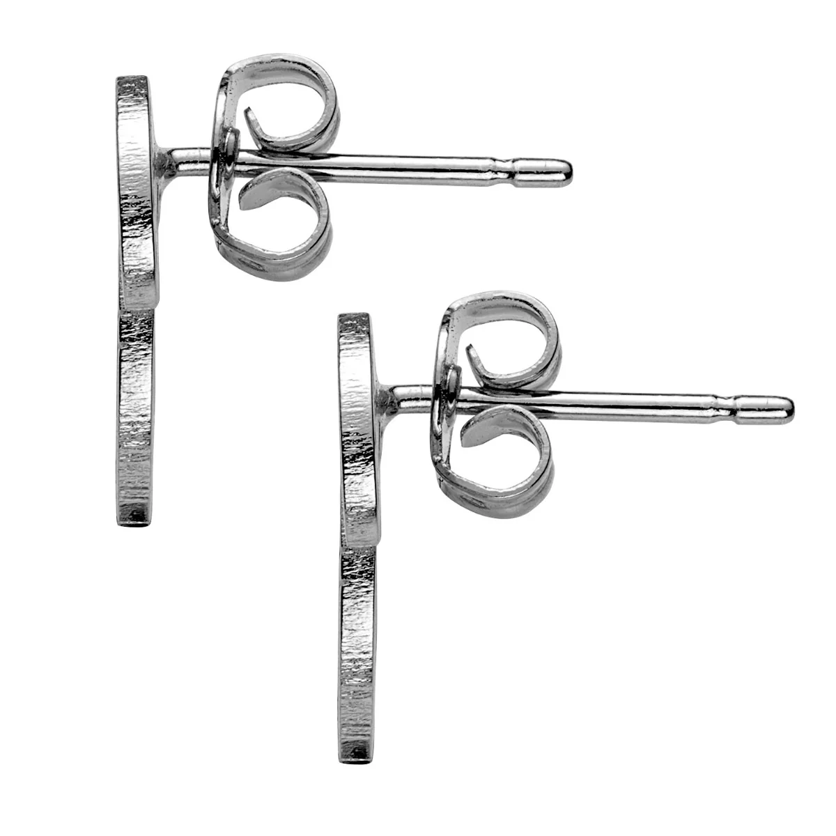 Silver Plated Dog Monogram Button Earring - Image 2