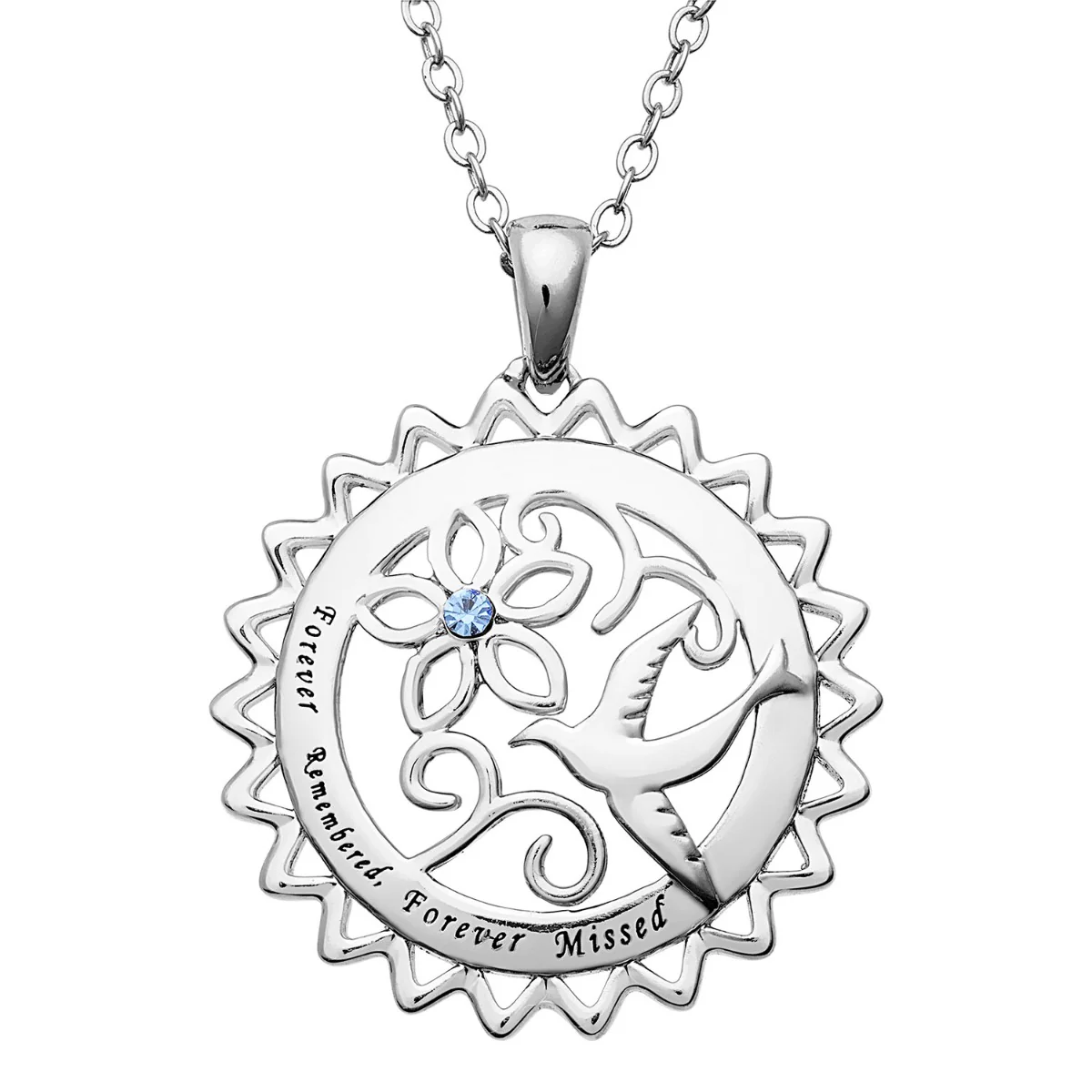 Silver Plated Dove Memorial Pendant