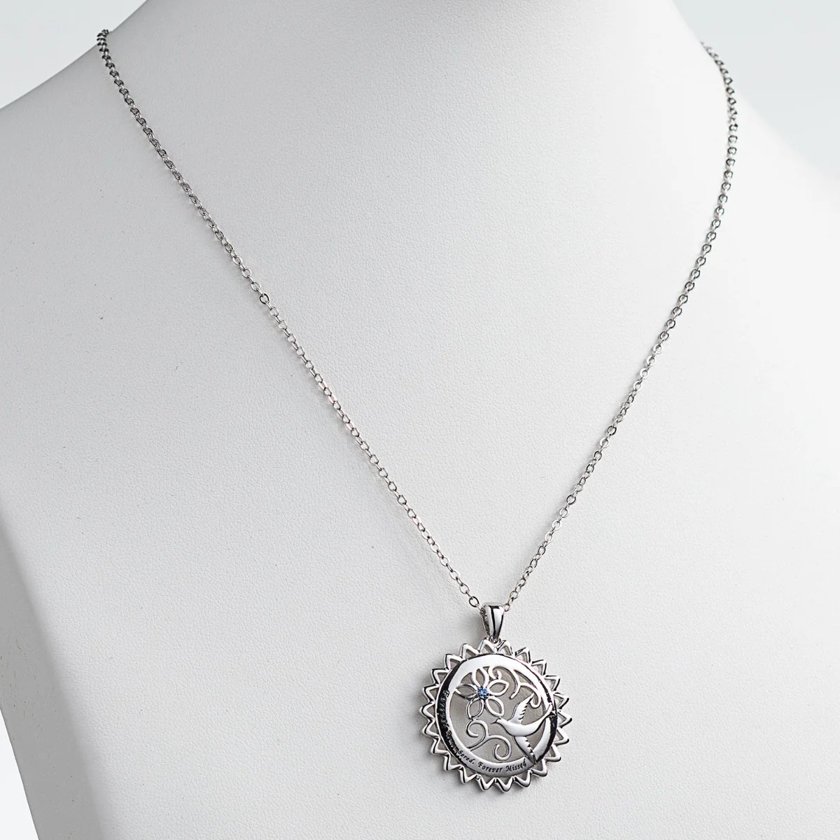 Silver Plated Dove Memorial Pendant - Image 2