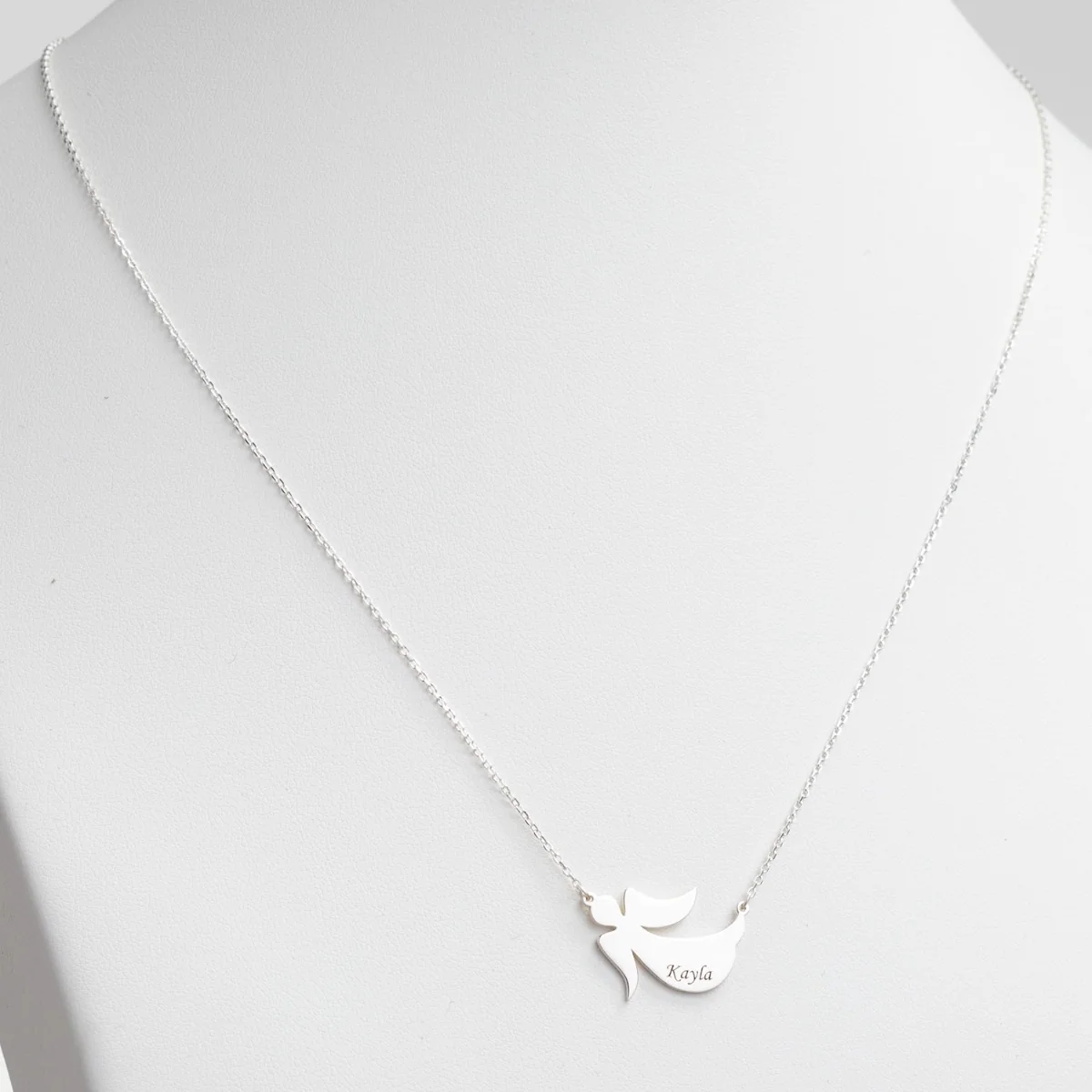 Silver Plated Engraved Name Angel Necklace - Image 2