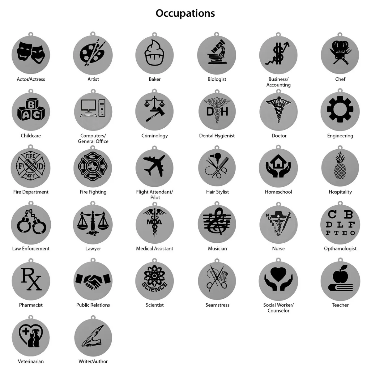 Silver Plated Engraved Name Occupation Disc Necklace - Image 6