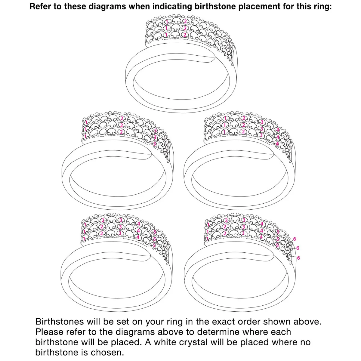 Silver Plated Family Birthstone Bypass Ring - Image 3