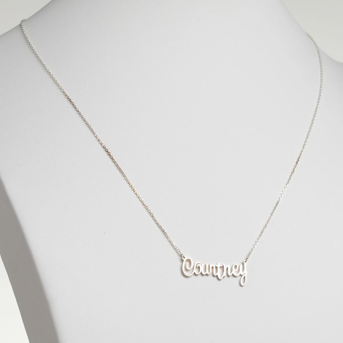 Silver Plated Fancy Script Name Necklace - Image 2