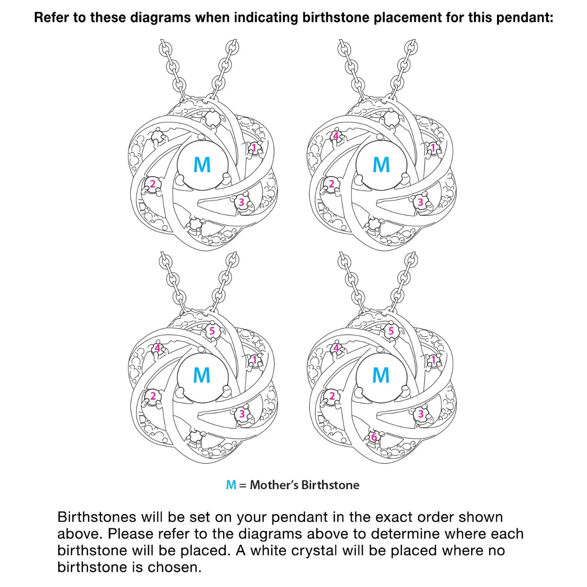 Silver Plated Mother and Family Birthstone Swirl Necklace - Image 4
