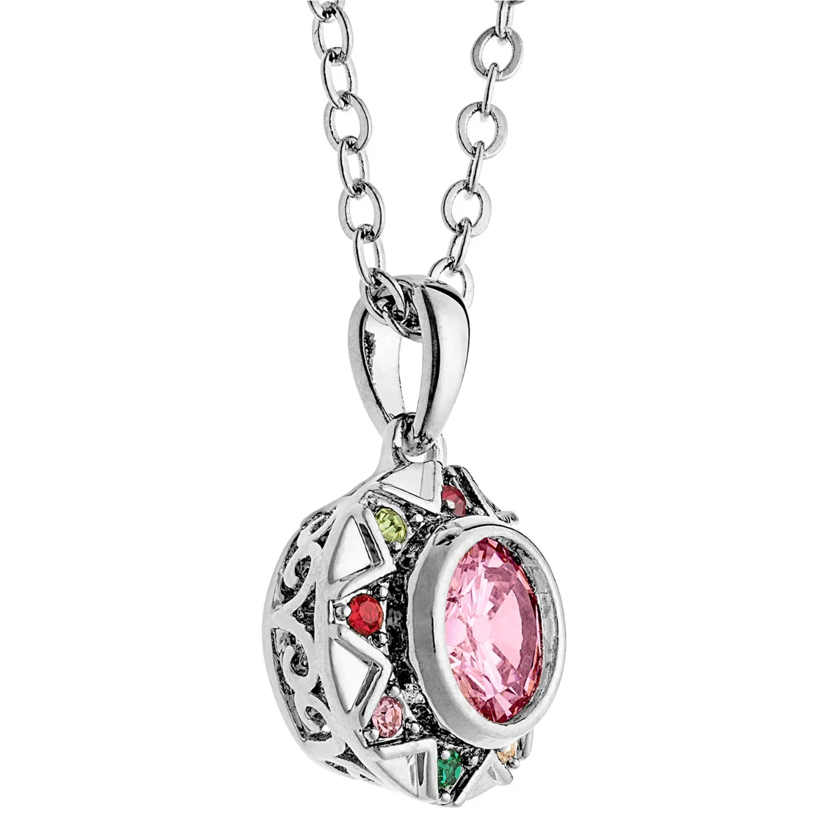 Silver Plated Birthstone Starburst Necklace - Image 2