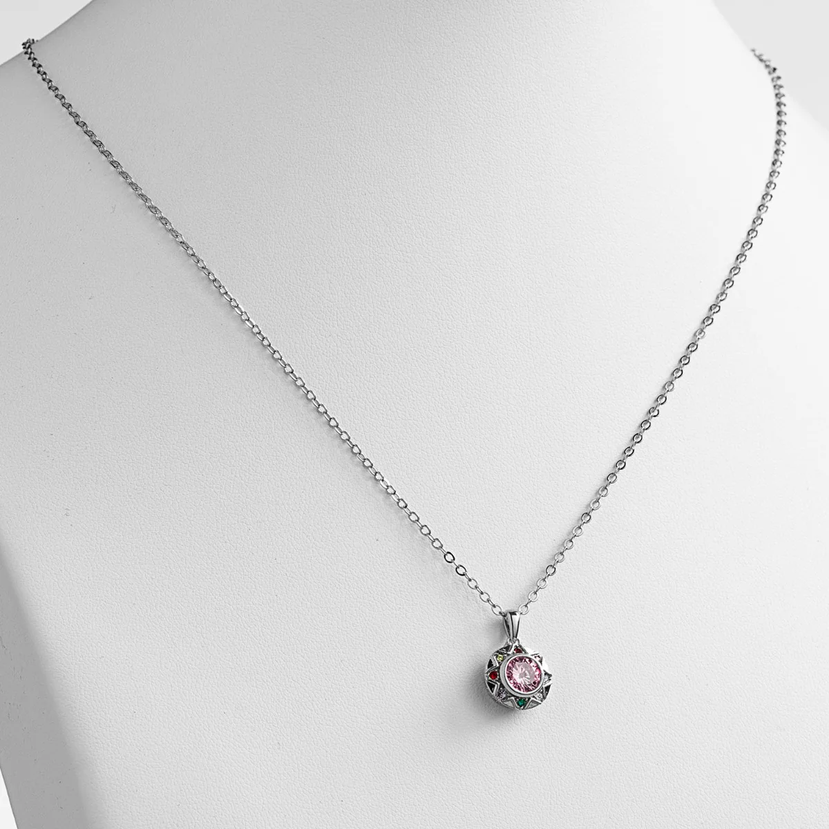 Silver Plated Birthstone Starburst Necklace - Image 3