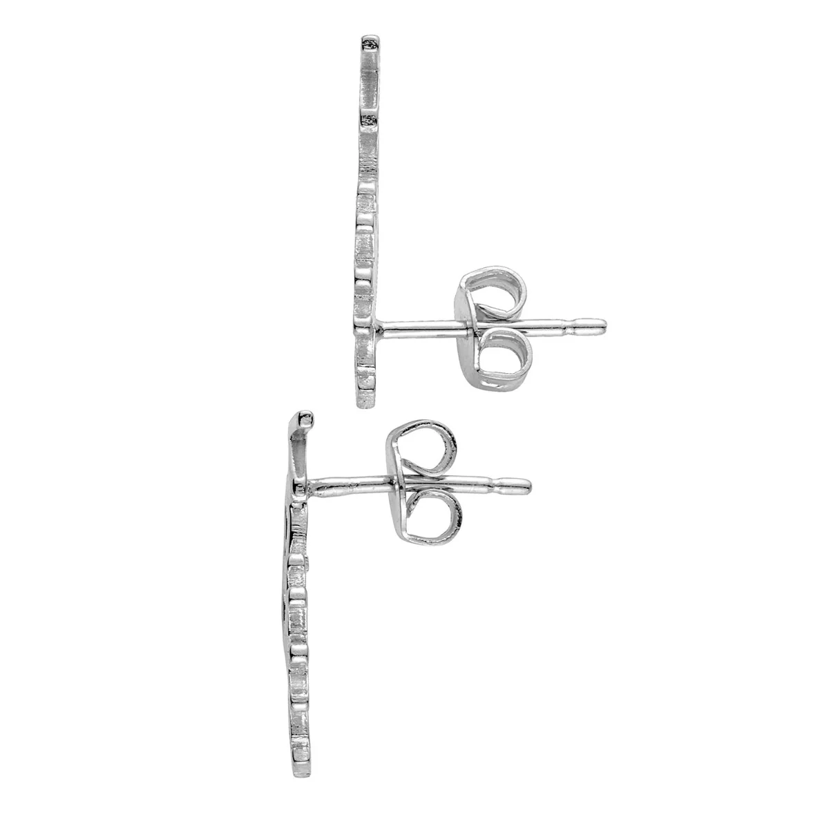 Silver Plated Name with Crown Crawler Earrings - Image 3
