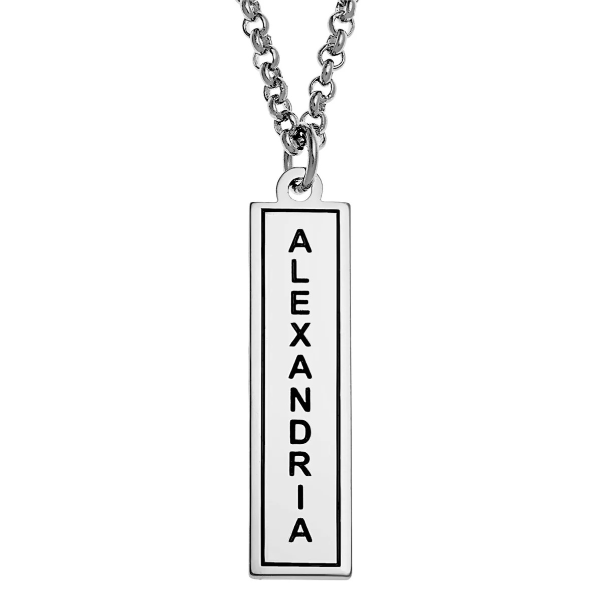 Silver Plated Personalized 3 Zodiac Signs Name Bar Necklace - Image 2