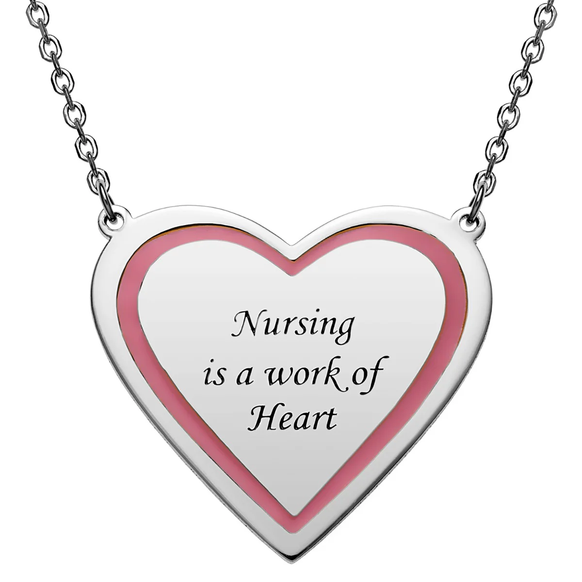 Silver Plated Personalized Nurses are a work of Heart Necklace - Image 4