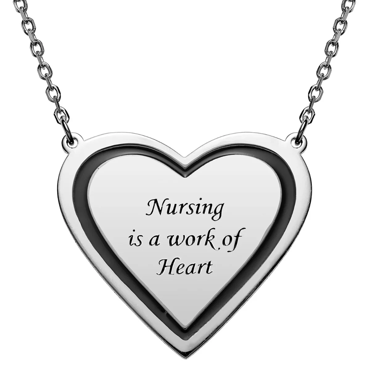 Silver Plated Personalized Nurses are a work of Heart Necklace - Image 5