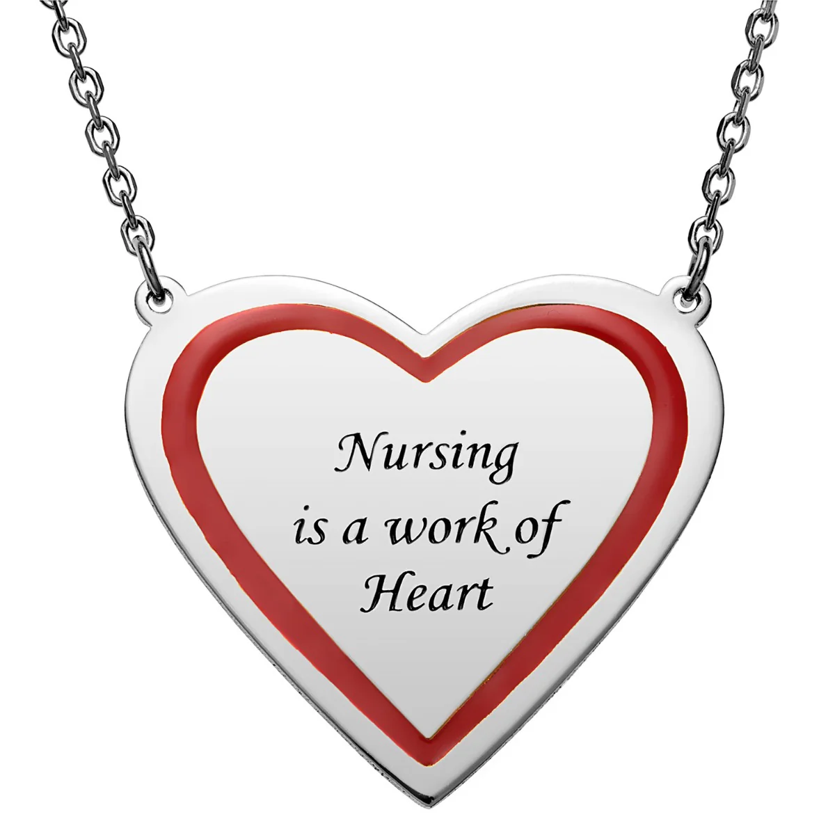 Silver Plated Personalized Nurses are a work of Heart Necklace - Image 6