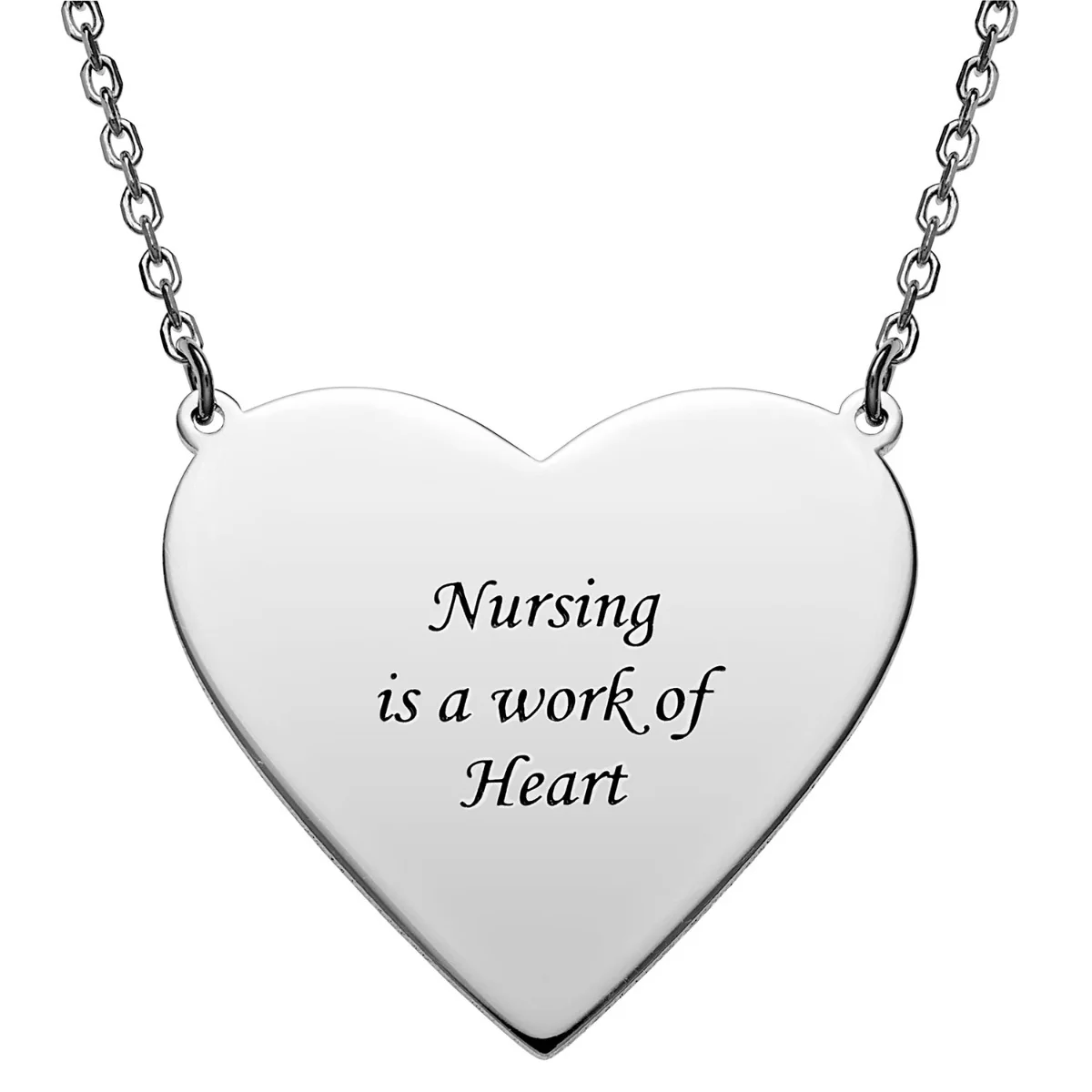 Silver Plated Personalized Nurses are a work of Heart Necklace - Image 7