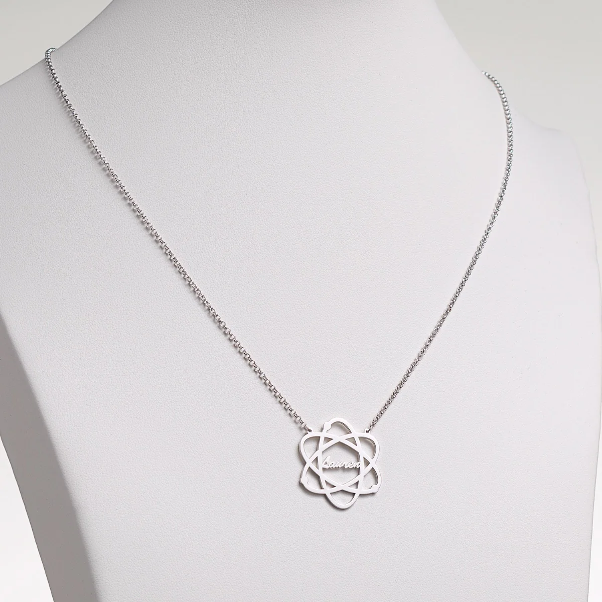Silver Plated Science Cutout Name Necklace - Image 3