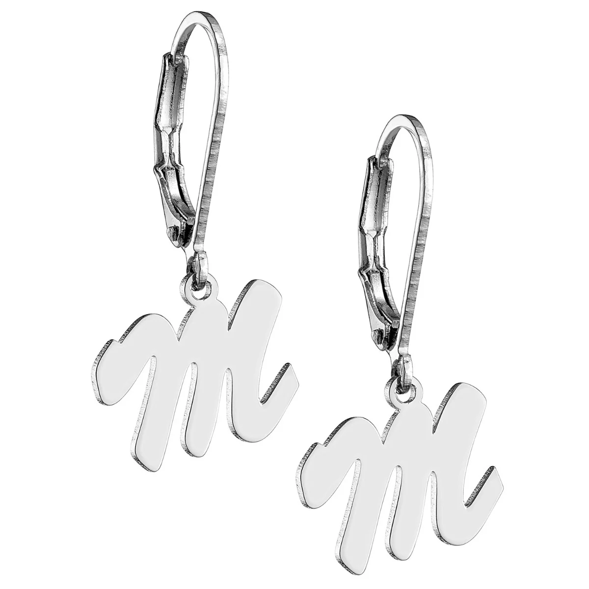 Dainty Silver Plated Initial Earrings - Image 3