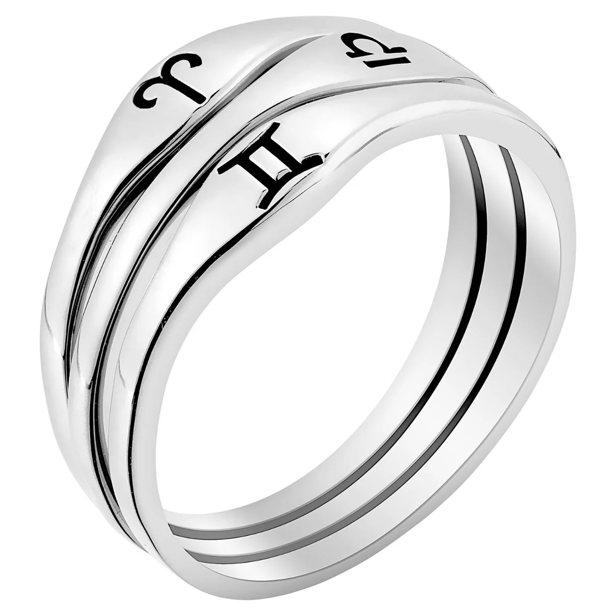 Silver Plated Zodiac Stack Ring Set of 3