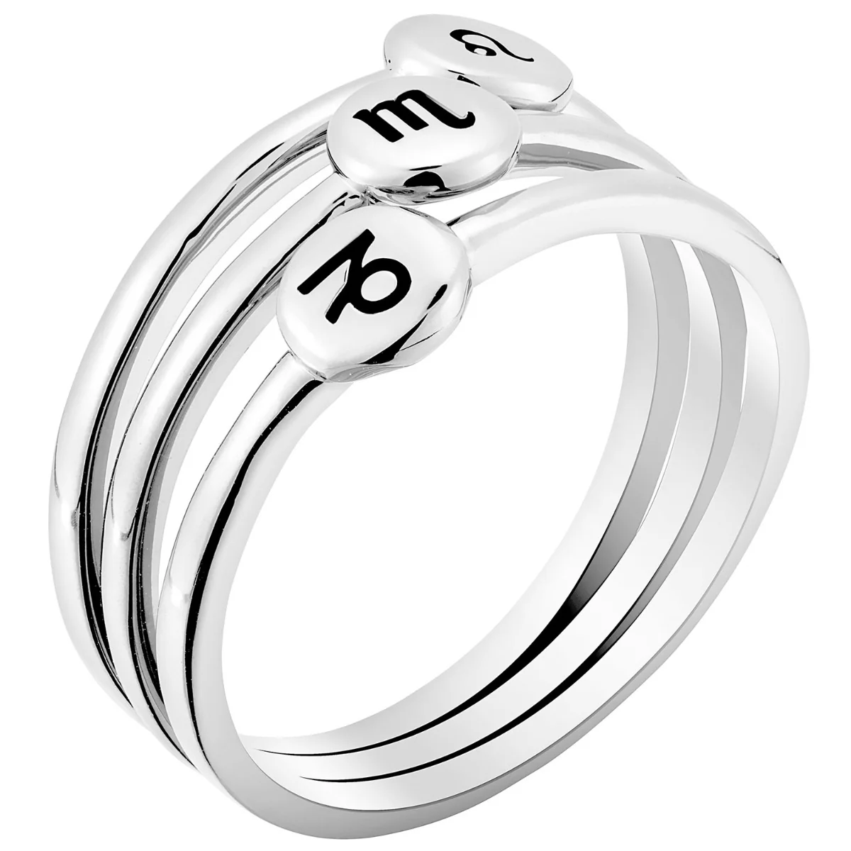 Silver Plated Zodiac Stack Ring Set of 3