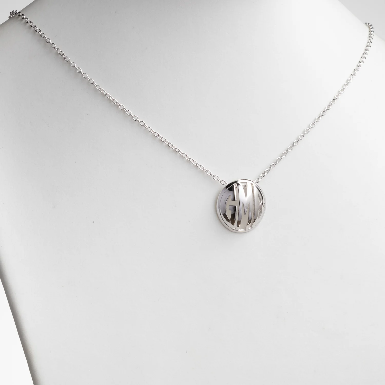 Single Sided 3-D 18x18mm Round Traditional Monogram Pendant - Image 3