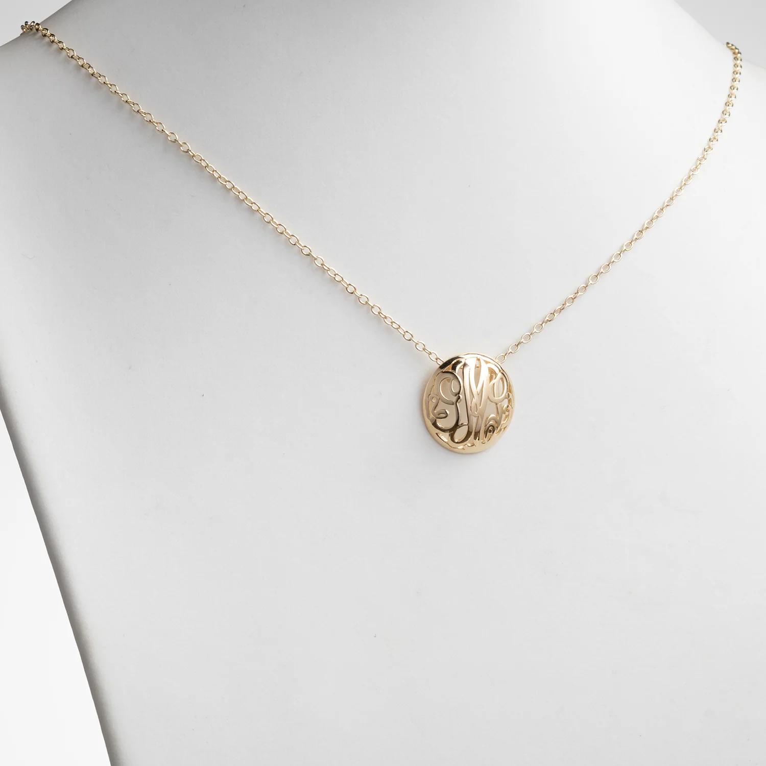 Single Sided 3-D 18x18mm Round Traditional Monogram Pendant - Image 3