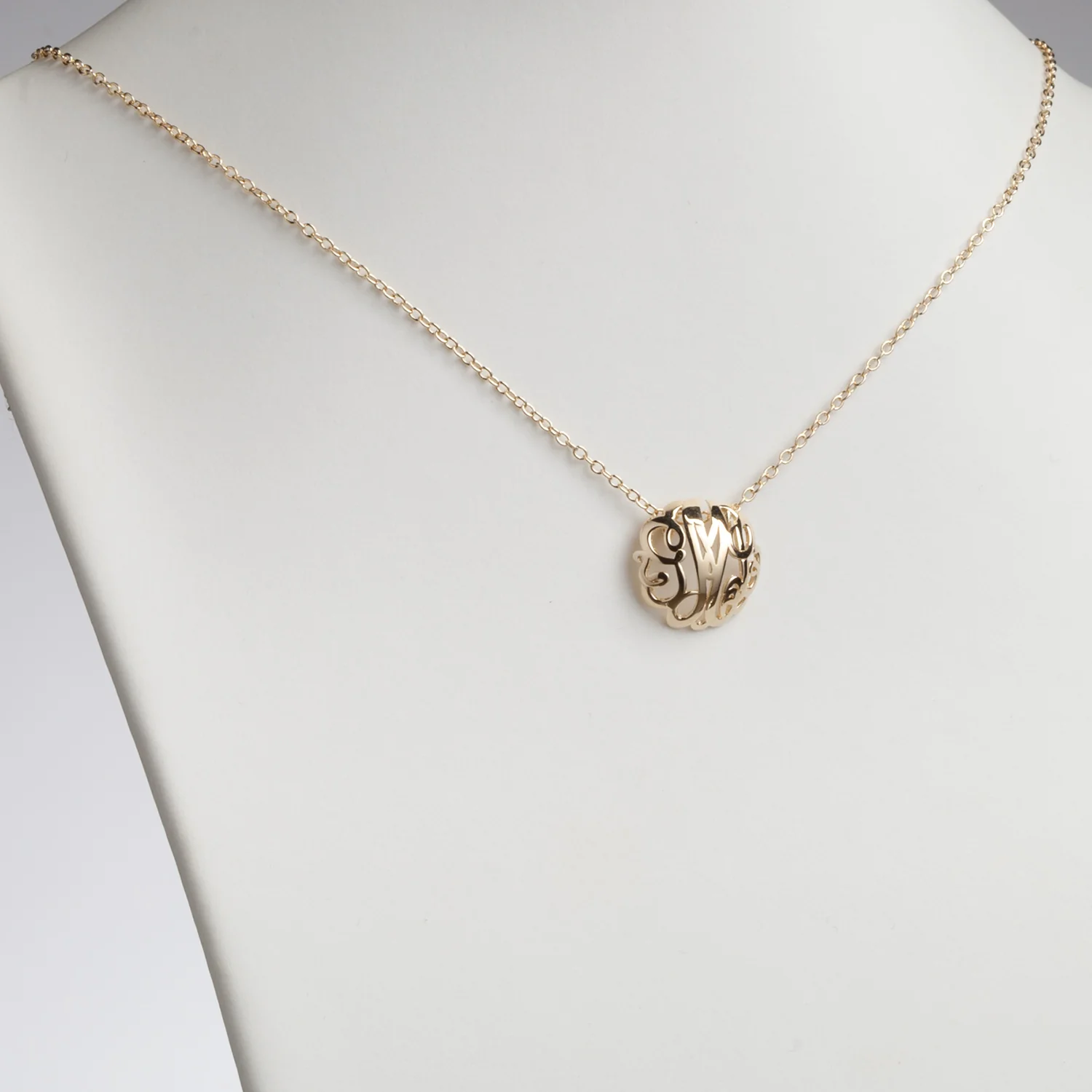 Single Sided 3-D 18x18mm Round Traditional Monogram Unframed Pendant - Image 3