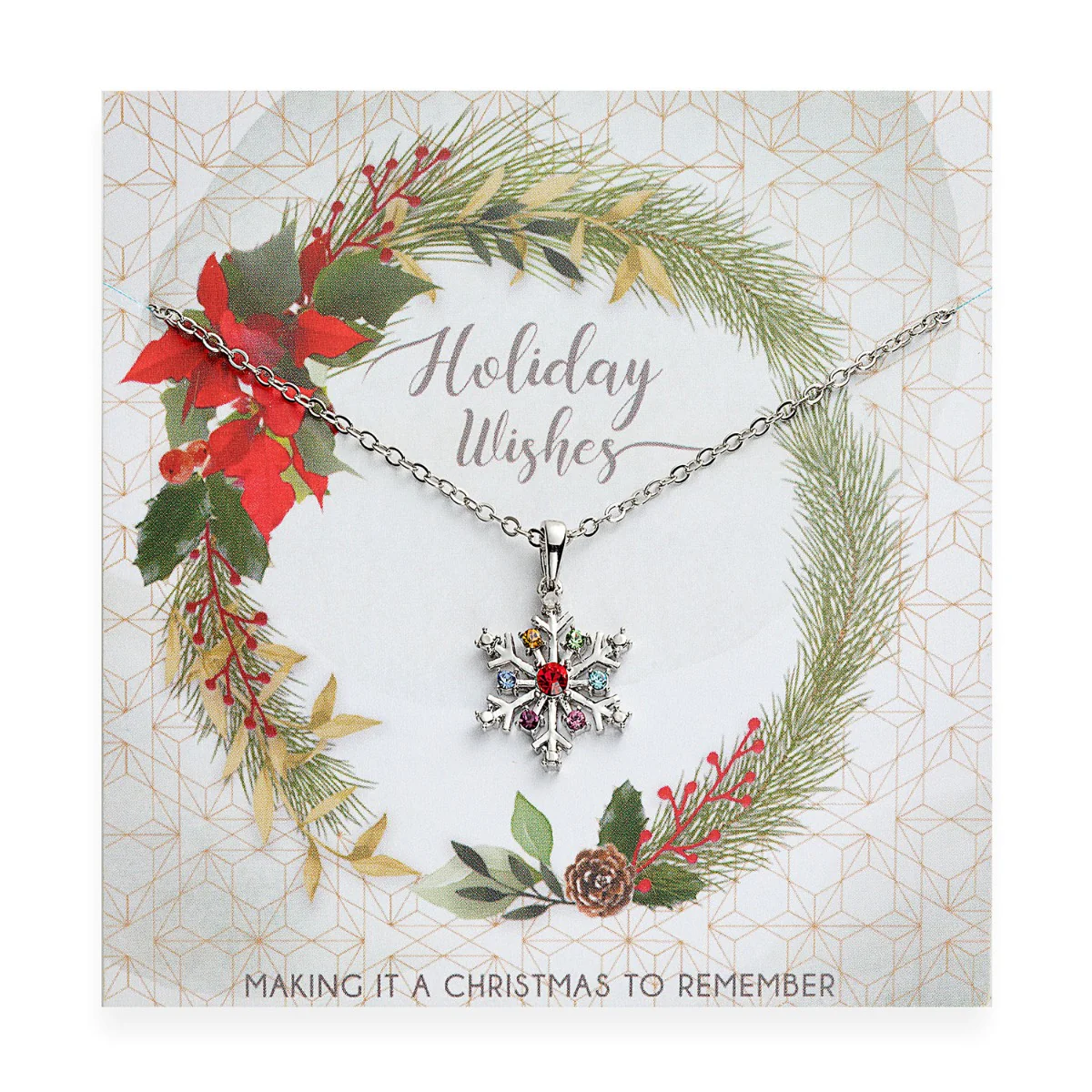 Snowflake with Diamond and Birthstone Necklace - Image 6