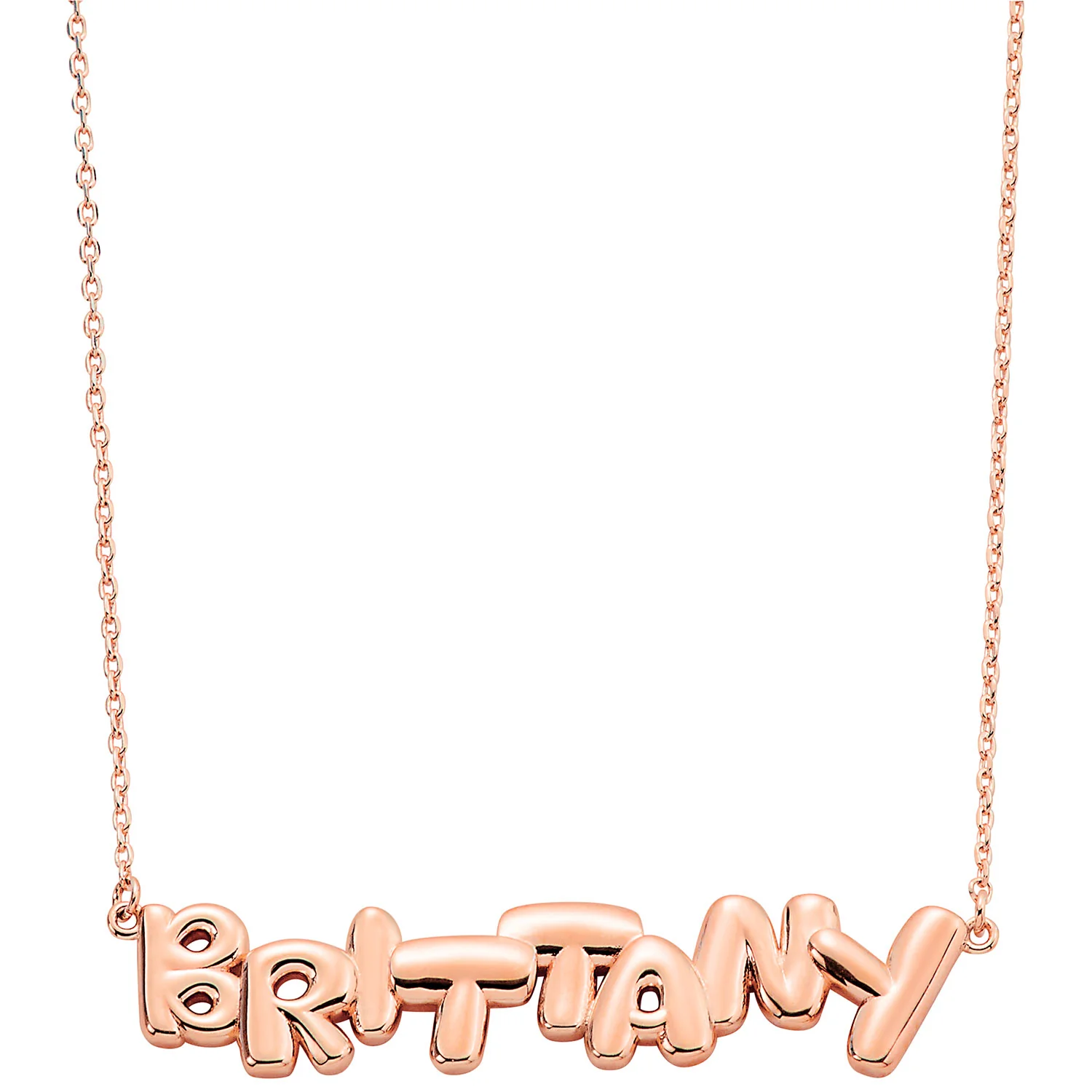 Staggered Uppercase Balloon Letters Name Necklace - Image 3