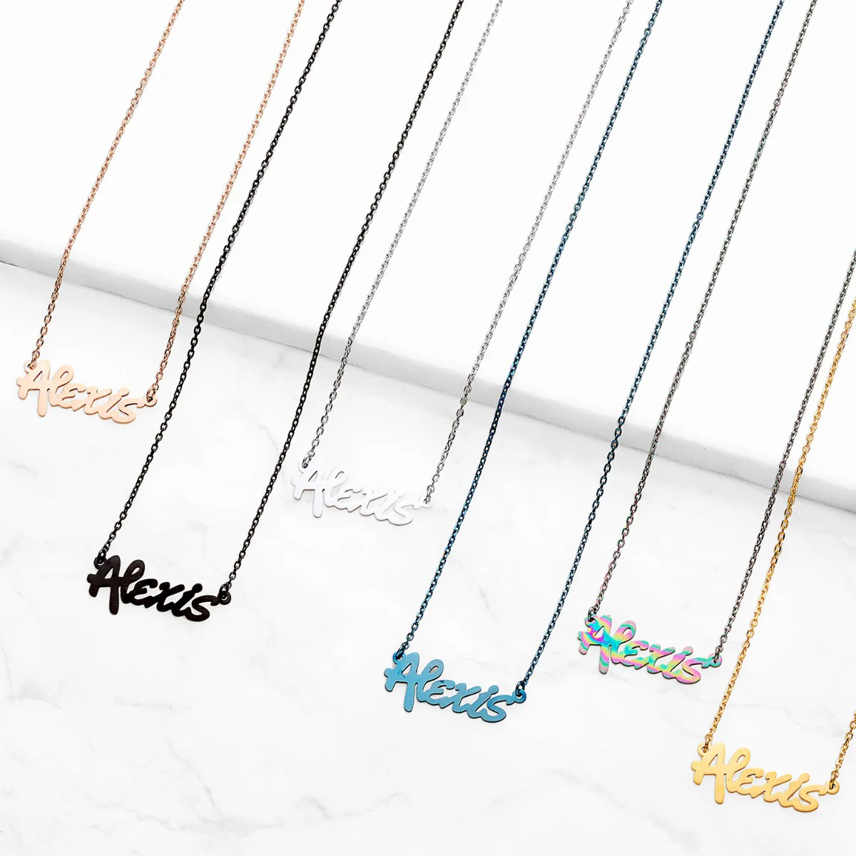 Stainless Steel Bold Name Necklace - Image 7