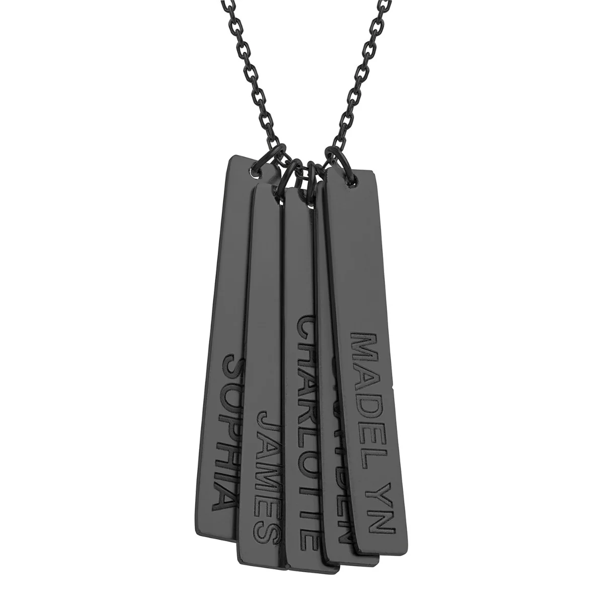 Stainless Steel Eng Name Vertical Bar Necklace - 5 names - Image 10