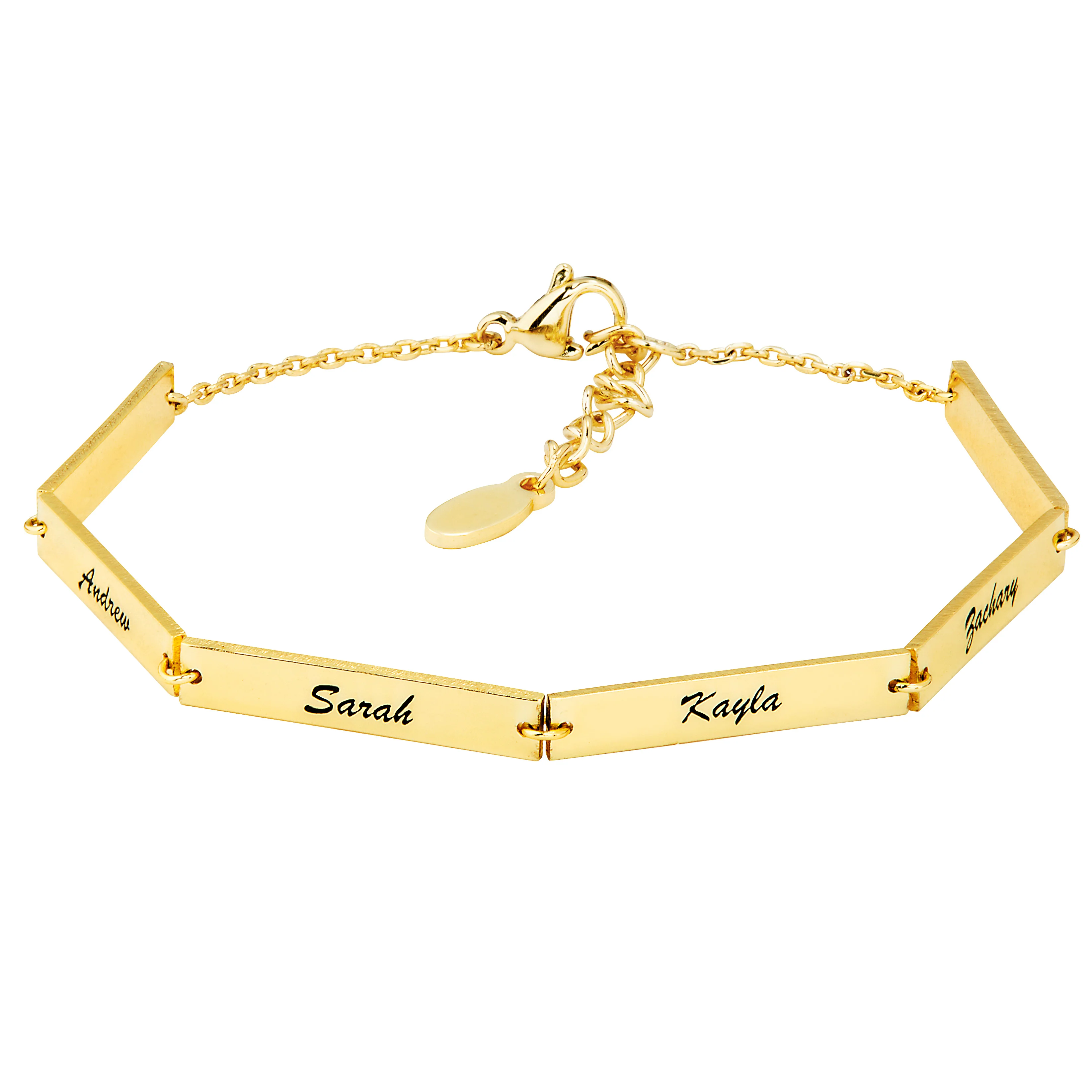 Stainless Steel Engraved Bars Family Name Bracelet - Image 2