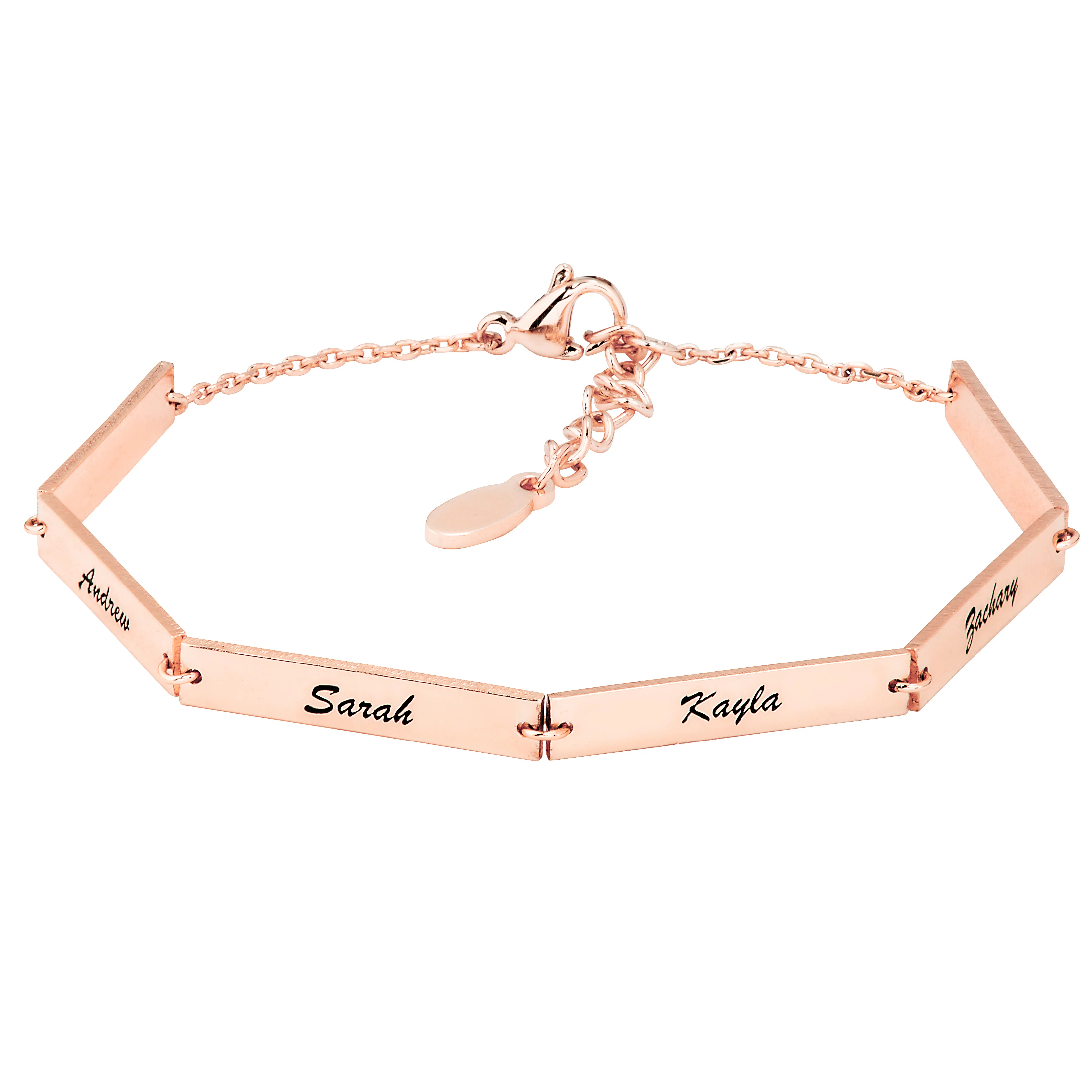 Stainless Steel Engraved Bars Family Name Bracelet - Image 4