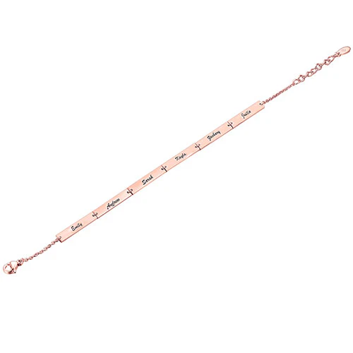 Stainless Steel Engraved Bars Family Name Bracelet - Image 7