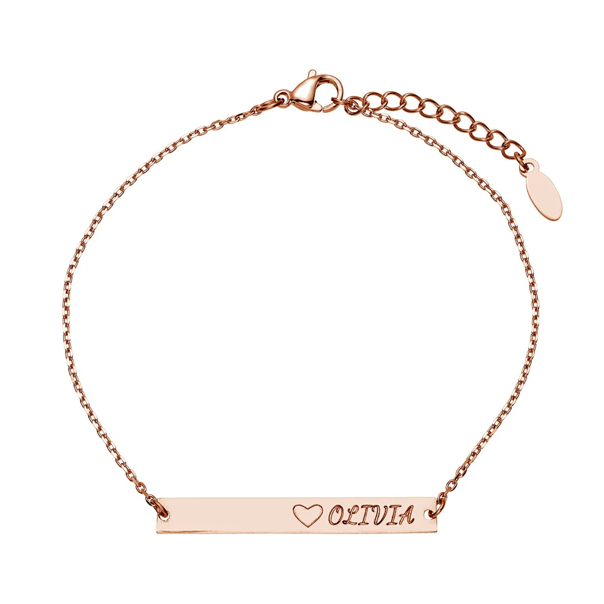Stainless Steel Engraved Name Bar Bracelet - Image 5
