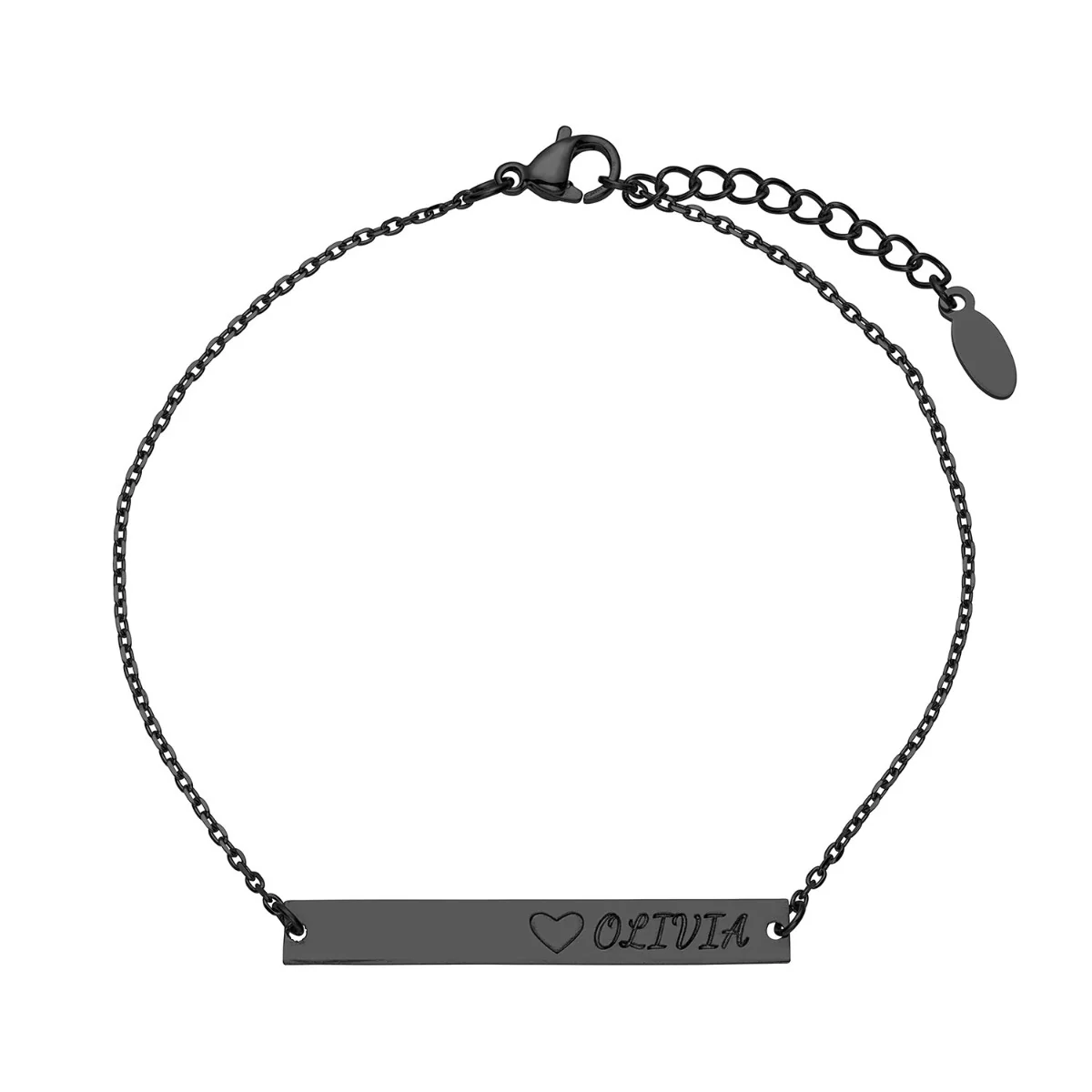Stainless Steel Engraved Name Bar Bracelet - Image 6