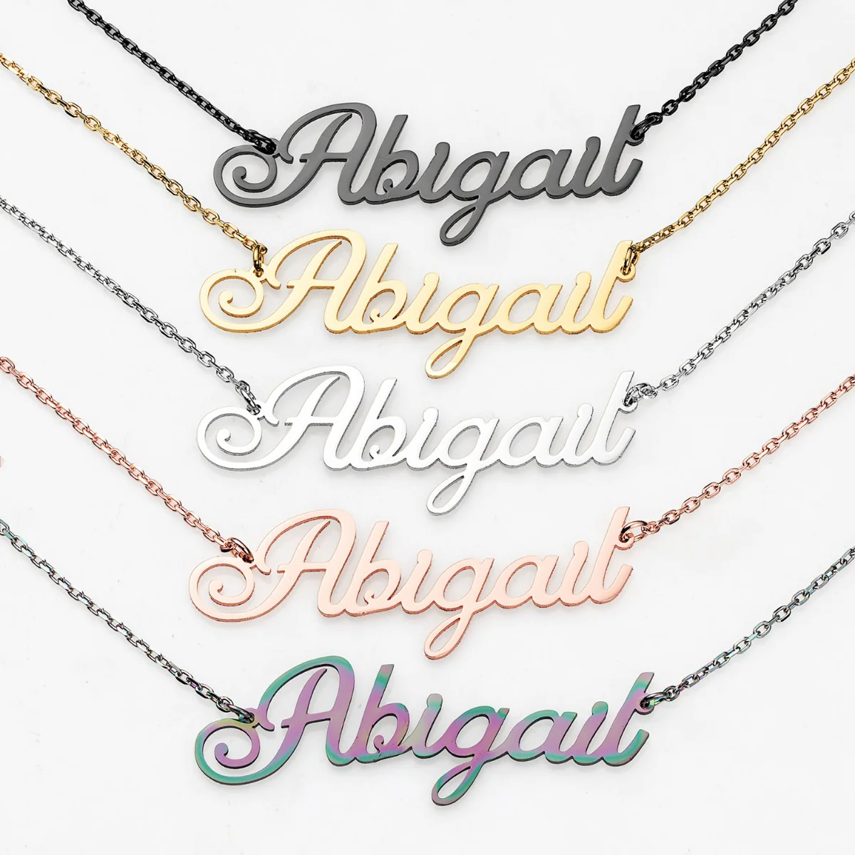 Stainless Steel Fancy Script Name Necklace